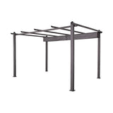 3x4M Aluminium Pergola Marquee with Retractable Roof &ndash; Garden Canopy - 45-Degree Angle