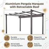 3x4M Aluminium Pergola Marquee with Retractable Roof &ndash; Garden Canopy