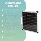 50W 12V Monocrystalline Solar Kit &ndash; PV Charger Panel for Off-Grid & RV - Top-Down View