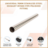 Universal 76mm Stainless Steel Exhaust Intake Pipe Polished Fitting