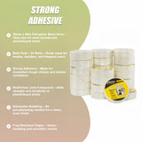 24-Pack Fibreglass Plasterboard Joint Tapes &ndash; 50mm x 90m Self-Adhesive Drywall Mesh Rolls - Close-Up Angle