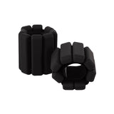 2-Piece Ankle & Wrist Weights &ndash; 1kg Pair Adjustable Workout Bangles (Black) - Front View
