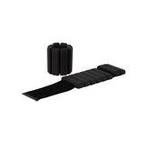 2-Piece Ankle & Wrist Weights &ndash; 1kg Pair Adjustable Workout Bangles (Black) - Rear View