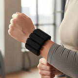 2-Piece Ankle & Wrist Weights &ndash; 1kg Pair Adjustable Workout Bangles (Black)