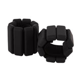 2-Piece Ankle & Wrist Weights &ndash; 2kg Pair Adjustable Workout Bangles (Black) - Front View