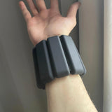 2-Piece Ankle & Wrist Weights &ndash; 2kg Pair Adjustable Workout Bangles (Black) - Low Angle