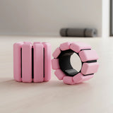 2-Piece Ankle & Wrist Weights &ndash; 1kg Pair Adjustable Workout Bangles (Pink)