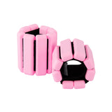 2-Piece Ankle & Wrist Weights &ndash; 1kg Pair Adjustable Workout Bangles (Pink) - Front View