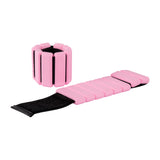 2-Piece Ankle & Wrist Weights &ndash; 2kg Pair Adjustable Workout Bangles (Pink) - Rear View