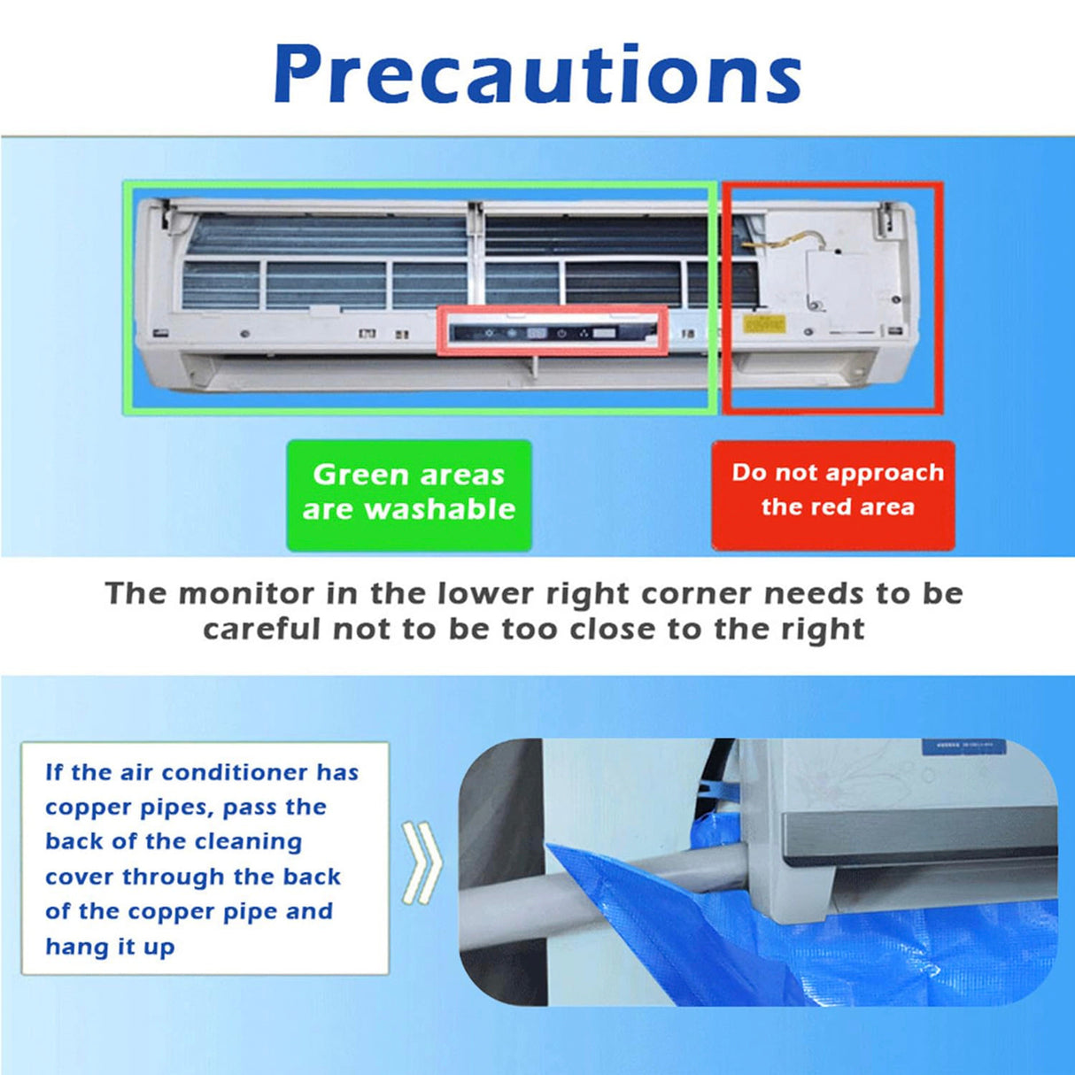 Waterproof AC Cleaning Cover Bag Kit &ndash; Leakproof Wash Bag for Wall Units