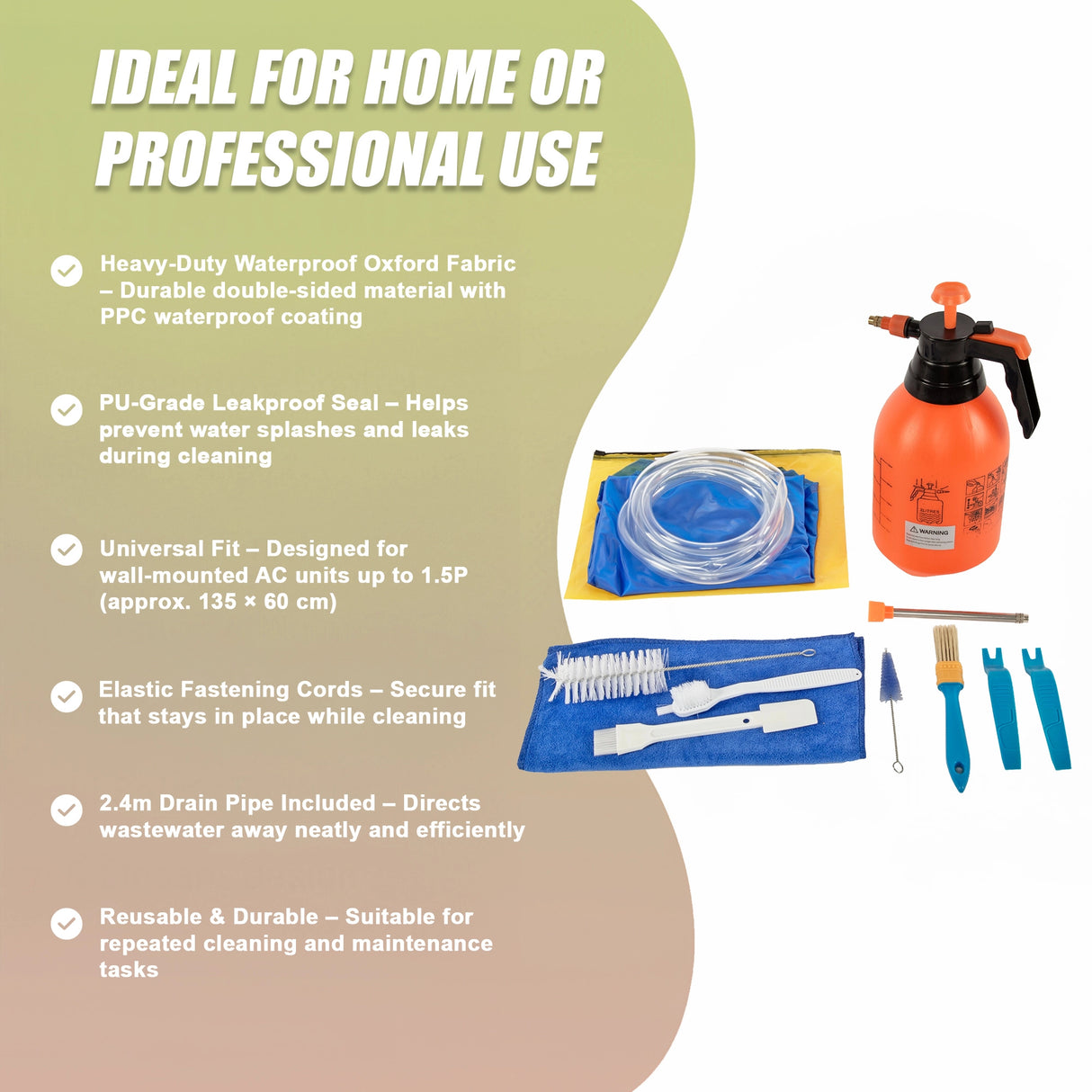 Waterproof AC Cleaning Cover Bag Kit &ndash; Leakproof Wash Bag for Wall Units