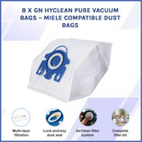 8 x GN HyClean Pure Vacuum Bags &ndash; Miele Compatible Dust Bags
