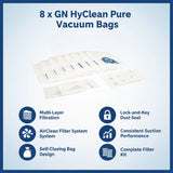 8 x GN HyClean Pure Vacuum Bags &ndash; Miele Compatible Dust Bags - Extra Image