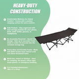 Camping Bed Elevated Cot with Mattress Foldable Outdoor Adult Sleeping - Top-Down View