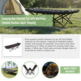 Camping Bed Elevated Cot with Mattress Foldable Outdoor Adult Sleeping - Rear View