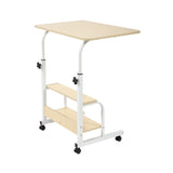 Height Adjustable Rolling Overbed Table 60cm Mobile Computer Desk - Front View