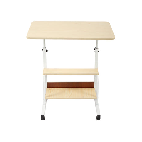 Height Adjustable Rolling Overbed Table 60cm Mobile Computer Desk, image 4