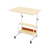 Height Adjustable Rolling Overbed Table 60cm Mobile Computer Desk