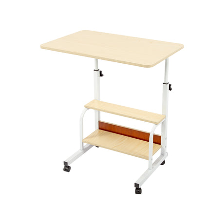 Height Adjustable Rolling Overbed Table 60cm Mobile Computer Desk, image 8