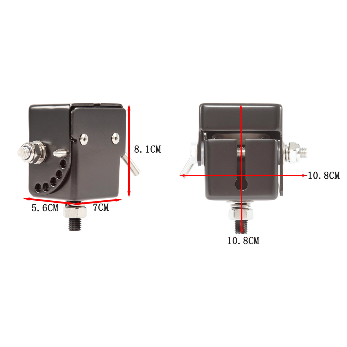 Adjustable Folding UHF Antennas Mount Bracket &ndash; Black Bullbar Clamp