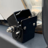 Adjustable Folding UHF Antennas Mount Bracket &ndash; Black Bullbar Clamp - Front View