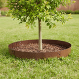60cm Steel Garden Tree Ring with Spikes &ndash; Heavy-Duty Root Barrier & Edging - Front View