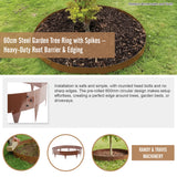 60cm Steel Garden Tree Ring with Spikes &ndash; Heavy-Duty Root Barrier & Edging