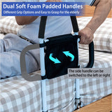 Adjustable Bed Rail for Elderly &ndash; Safety Support Bar for Adults - Rear View