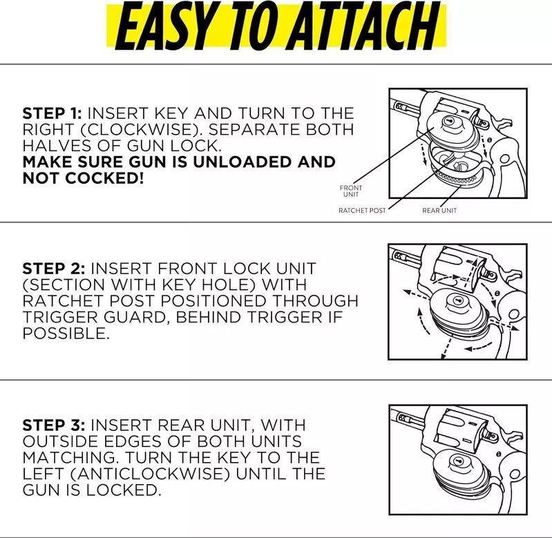 6pcs Keyed Alike Trigger Locks &ndash; Gun Safety Lock Set for Pistol, Rifle & Shotgun