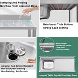 Freestanding Stainless Steel Kitchen Sink 120x50x79cm &ndash; Commercial Utility Wash Basin