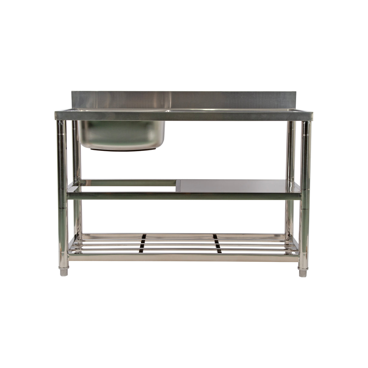 Freestanding Stainless Steel Kitchen Sink 120x50x79cm &ndash; Commercial Utility Wash Basin