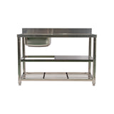 Freestanding Stainless Steel Kitchen Sink 120x50x79cm &ndash; Commercial Utility Wash Basin
