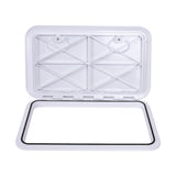 606 x 353mm White Boat Access Hatch &ndash; Marine Deck Inspection Lid for Boat, Yacht & RV Use - 45-Degree Angle