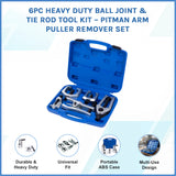 6pc Heavy Duty Ball Joint & Tie Rod Tool Kit &ndash; Pitman Arm Puller Remover Set - Front View