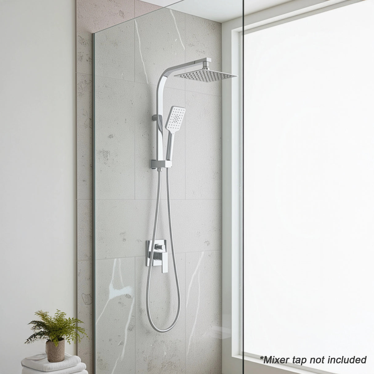 Wall Mounted Chrome Dual Shower Mixer &ndash; Rainfall & Handheld Massage Head