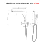 Wall Mounted Chrome Dual Shower Mixer &ndash; Rainfall & Handheld Massage Head - Extra Image