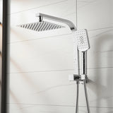 Wall Mounted Chrome Dual Shower Mixer &ndash; Rainfall & Handheld Massage Head - Side View
