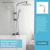 Wall Mounted Chrome Dual Shower Mixer &ndash; Rainfall & Handheld Massage Head
