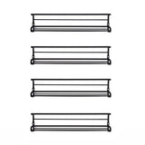 4pc Black Iron Wall Spice Rack &ndash; Kitchen Storage Shelf Set - Top-Down View