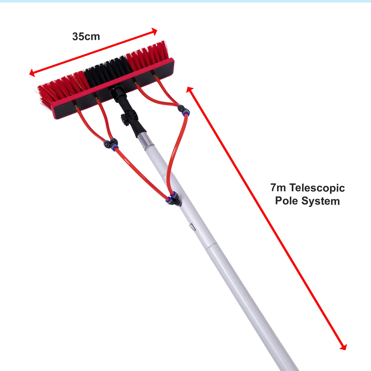 7m Water Fed Pole Cleaning Kit &ndash; Solar Panel & Window Cleaner System with Brush
