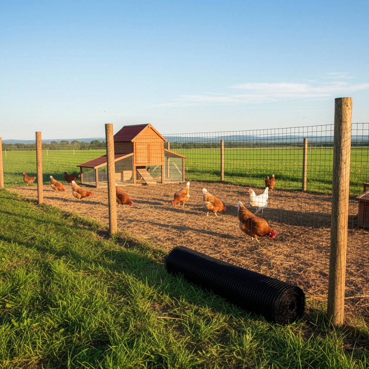 30m Black Chicken Wire Mesh Roll &ndash; Heavy Duty Aviary Netting & Garden Fencing for Poultry Enclosures