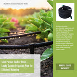 50m Porous Soaker Hose &ndash; Leaky Garden Irrigation Pipe for Efficient Watering - Low Angle