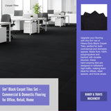 5m&sup2; Black Carpet Tiles Set &ndash; Commercial & Domestic Flooring for Office, Retail, Home - Extra Image