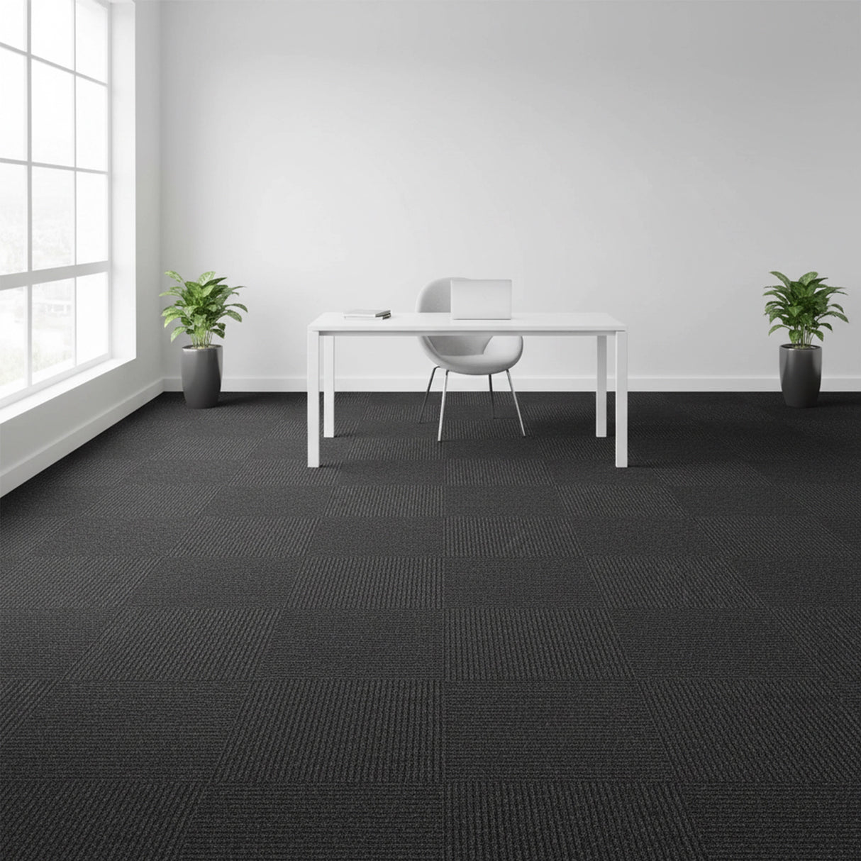 5m&sup2; Black Carpet Tiles Set &ndash; Commercial & Domestic Flooring for Office, Retail, Home