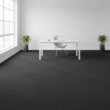 5m&sup2; Black Carpet Tiles Set &ndash; Commercial & Domestic Flooring for Office, Retail, Home - Close-Up Angle