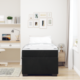 Bed Frame with Mattress Black 90 x 190 cm Fabric - Side View
