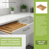 Extendable Cutlery Tray Drawer Organiser &ndash; 6 to 8 Compartment Kitchen Utensil Storage Solution - Extra Image