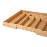 Extendable Cutlery Tray Drawer Organiser &ndash; 6 to 8 Compartment Kitchen Utensil Storage Solution - Side View