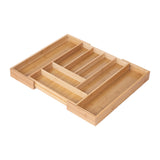 Extendable Cutlery Tray Drawer Organiser &ndash; 6 to 8 Compartment Kitchen Utensil Storage Solution - Rear View