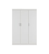 3 Door White Wardrobe &ndash; White Handles, Hanging Rail & Shelves - Extra Image